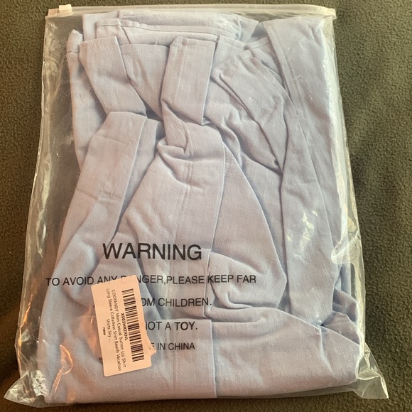 NIP Men’s Coofandy blue casual long sleeve shirt. Collarless. Size XXL - Picture 4 of 5